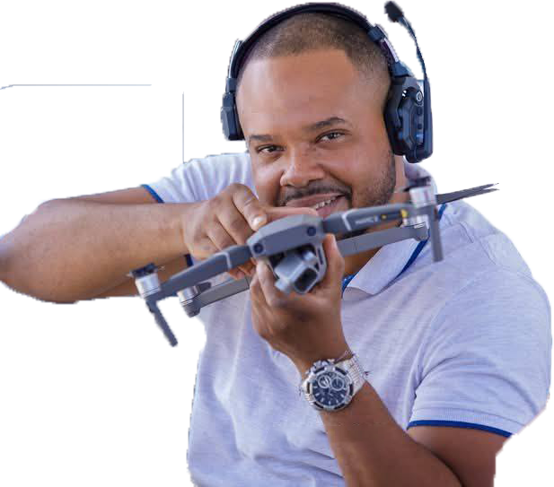Founder holding drone